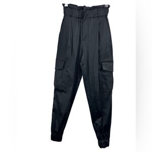 Zara Cargo Satin Pants with Elasticized Paper Bag Waist and Ankles Womens XS